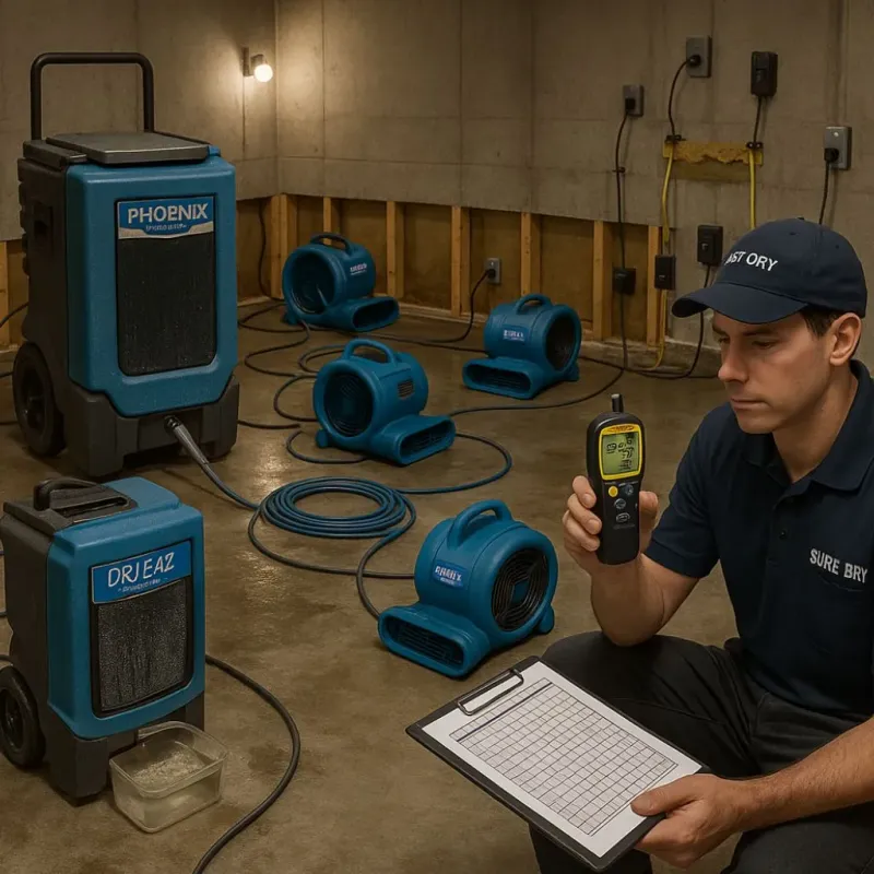 Structural Drying and Dehumidification process in Houserville, PA